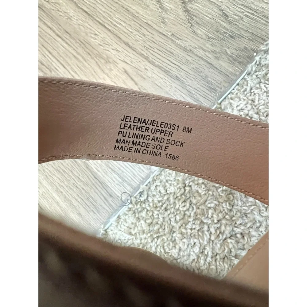 Steve Madden Jelena‎ Tan Leather Heels Size 8 Ankle Strap Stiletto